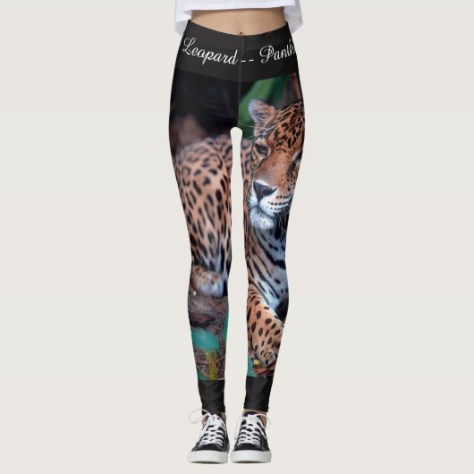 Große Katzen-kundenspezifische Leggings: Jaguar Leggings (Vorderseite)