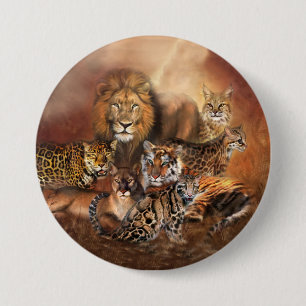 Große Katzen-Kunst-Knopf Button