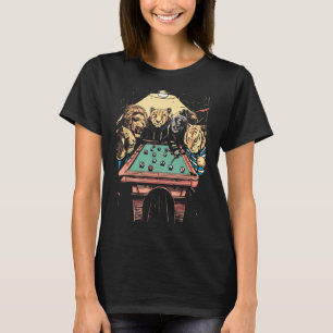 Große Katzen spielen Poolbillard 8 Ball Tier T-Shirt
