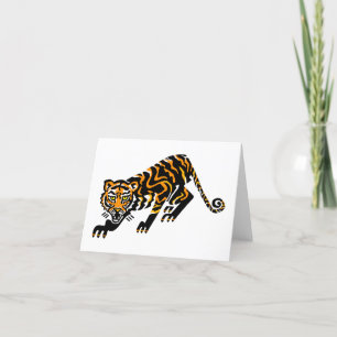 Große Katzen- TIGER- Gefährdete Tiergrafik Dankeskarte