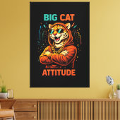 Große Katzenattitüde Leinwanddruck (Insitu (Wohnzimmer))