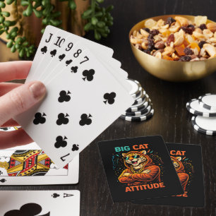 Große Katzenattitüde Spielkarten