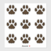 Große Katzenpaws drucken dunkelbraune Decals Aufkleber (Blatt)