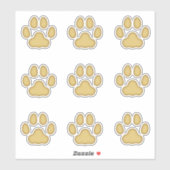 Große Katzenpaws drucken Tan Animal Tracks Decals Aufkleber (Blatt)