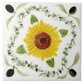 Große Keramik Kachel sizilianische Art "Sonnenblum (Vorderseite)