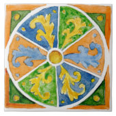 Große Keramik Kachel sizilianischen Stil "Erice" G (Vorderseite)