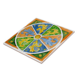 Große Keramik Kachel sizilianischen Stil "Erice" G