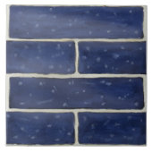 Große Keramik mit dunkelblauen Imitaten Ziegeldesi Fliese (Vorderseite)