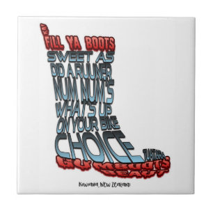 Große Keramikfliese mit Kiwiana-Design