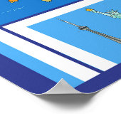 Große Kinder Illustrierte Weltkarte - 42 x 32 Poster (Ecke)