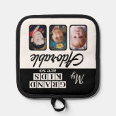 Große Kinder so bezaubernd 3 Foto schwarz Topflappen (Vorderseite)