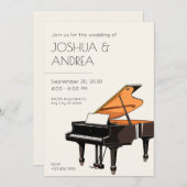 Große Klaviermusikhochzeit Einladung (Vorne/Hinten)