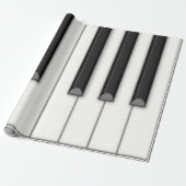 Große Klaviertastatur auf Papierrolle (beige) Geschenkpapier (Ungerollt)