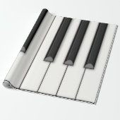 Große Klaviertastatur auf Papierrolle (schwarz) Geschenkpapier (Ungerollt)