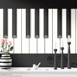 Große Klaviertastatur auf Papierrolle (schwarz) Geschenkpapier<br><div class="desc">This giant piano keyboard is 30" tall and rolls on octave after octave making it perfect for your crafts and decoupage projects. This version has a black background visible in the gaps between keys and is intended for use on dark walls and surfaces.</div>