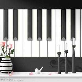Große Klaviertastatur auf Papierrolle (schwarz) Geschenkpapier