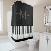 Große Klaviertastatur Mit Monogramm Duschvorhang (Beispiel)