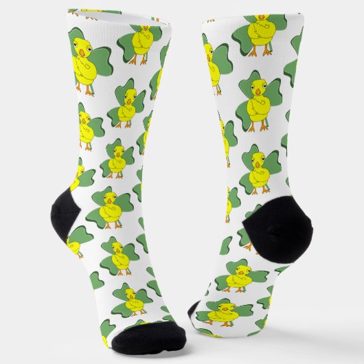 Große Kleeblatt Chick Muster Socken (Gewinkelt)