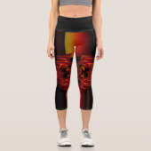 Große kleine Streifen mit Bogen Capri Leggings (Vorderseite)