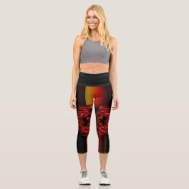 Große kleine Streifen mit Bogen Capri Leggings