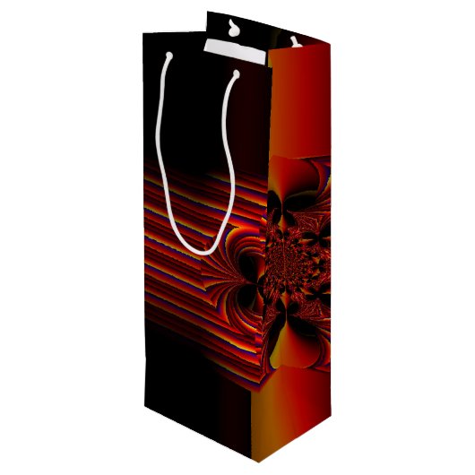 Große kleine Streifen mit Bogen Geschenktüte Für Weinflaschen (Rückseite Schrägansicht)