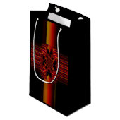 Große kleine Streifen mit Bogen Kleine Geschenktüte (Vorderseite Schrägansicht)