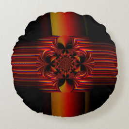 Große kleine Streifen mit Bogen Rundes Kissen