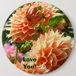 Große Knöpfe individuell Love You! Orange Dahlia B Button