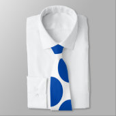 Große Kobalt-Polka-Punkte auf weißer Krawatte (Gebunden)