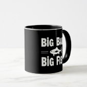Große Köder Große Fische Lustiges Angeln Tasse (VorderseiteRechts)
