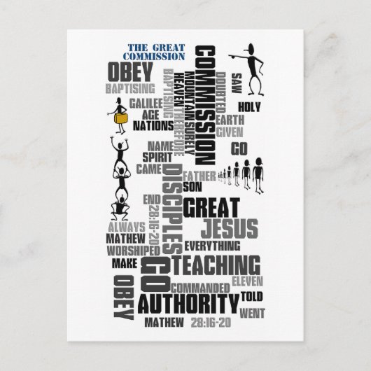 Große Kommission Mathew 28 (v1) Postkarte (Vorderseite)