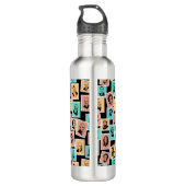 Große Komponisten auf Briefmarke, Trikolormuster - Edelstahlflasche (Rückseite)