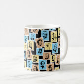 Große Komponisten auf Briefmarke, Trikolormuster - Kaffeetasse (VorderseiteRechts)