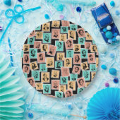 Große Komponisten auf Briefmarke, Trikolormuster - Pappteller (Party)