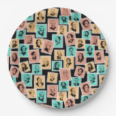 Große Komponisten auf Briefmarke, Trikolormuster - Pappteller (Vorderseite)