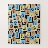 Große Komponisten auf Briefmarke, Trikolormuster - Puzzle (Vertikal)