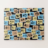 Große Komponisten auf Briefmarke, Trikolormuster - Puzzle (Horizontal)