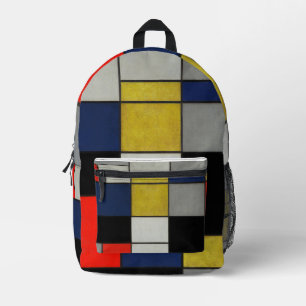 Große Komposition von Piet Mondrian Bedruckter Rucksack