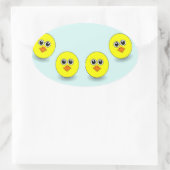 Große Kopfkröte blau Ovaler Aufkleber (Tasche)