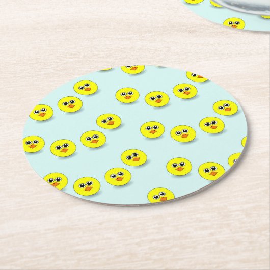 Große Kopfkröte blau Runder Pappuntersetzer (Angewinkelt)