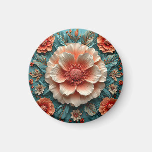 Große Korallenblumen Magnet
