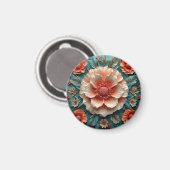 Große korallengroße Blume Magnet (Vorderseite/Rückseite)