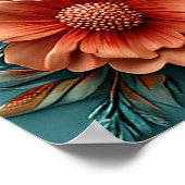 Große korallengroße Blume Poster (Ecke)