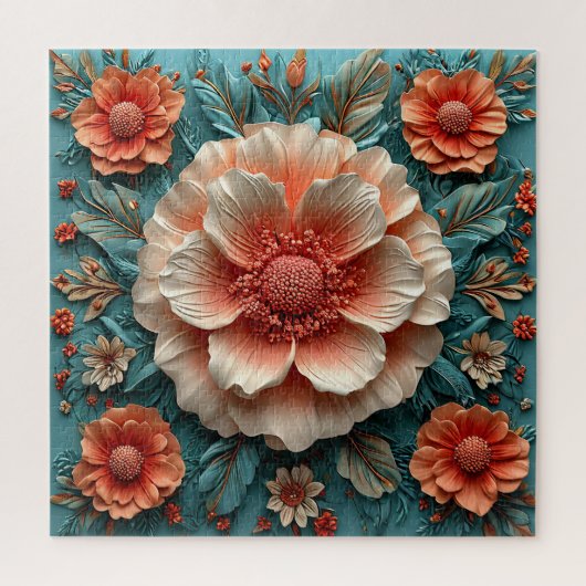 Große korallengroße Blume Puzzle (Vertikal)