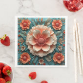 Große korallengroße Blume Serviette (Beispiel)