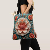 Große korallengroße Blume Tasche (Von Nahem)