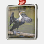 Große Kormorane mit geöffneten Flügeln Ornament Aus Metall (Links)