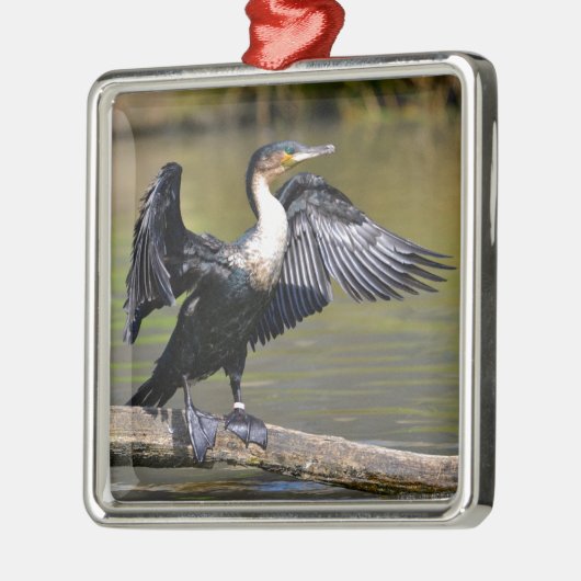 Große Kormorane mit geöffneten Flügeln Ornament Aus Metall (Links)