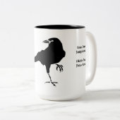 Große Krähen-Tasse Zweifarbige Tasse (VorderseiteRechts)