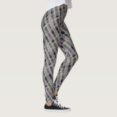 Große Kreislaufformen Multi Dunkle Farben Grau Leggings (Rechts)